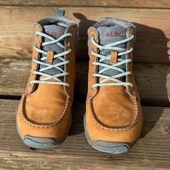 KURU Women’s Size 6.5 Leather Hiking Boots – Tan/Grey, KURUSOLE comfort - Picture 5 of 13